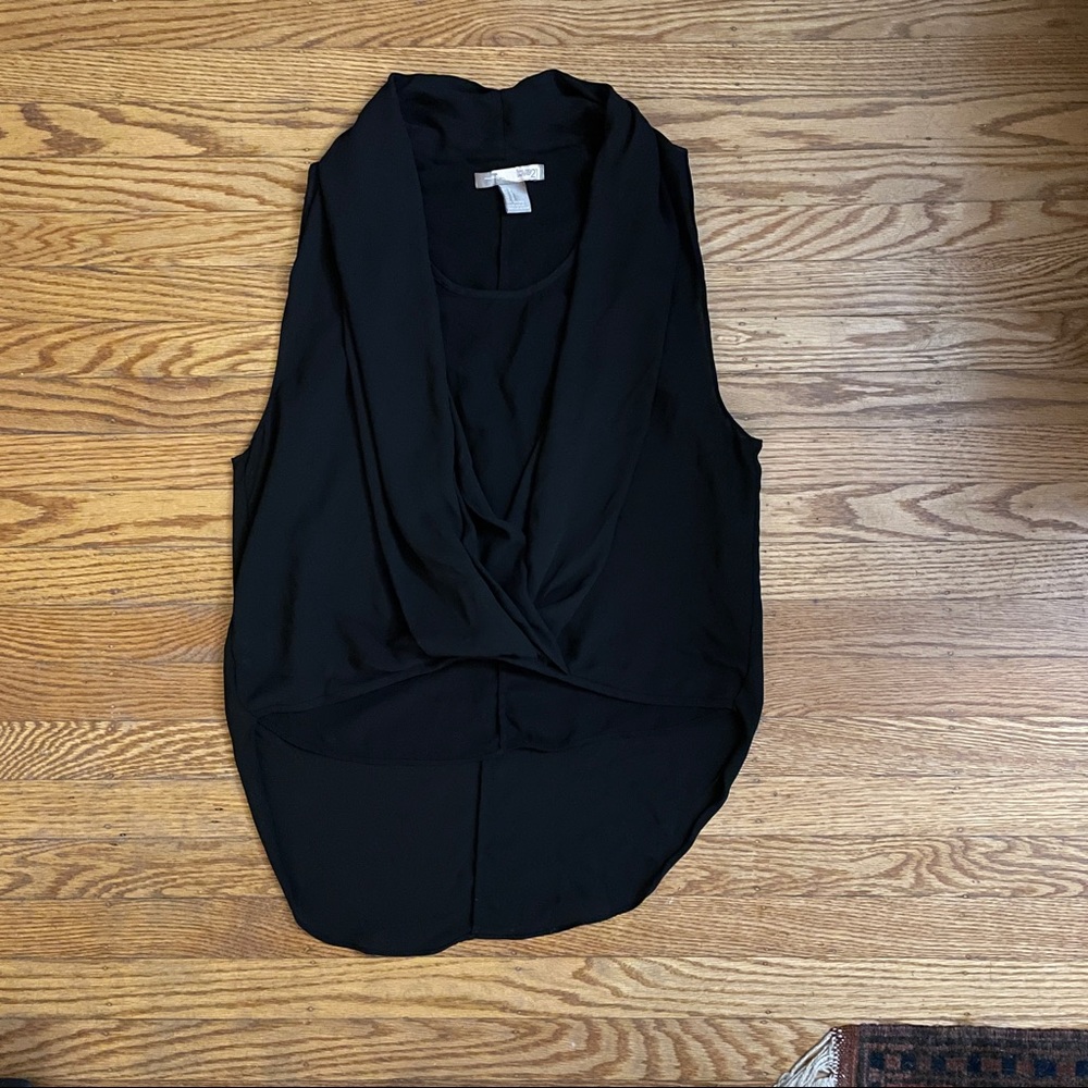 Black sleeveless blouse